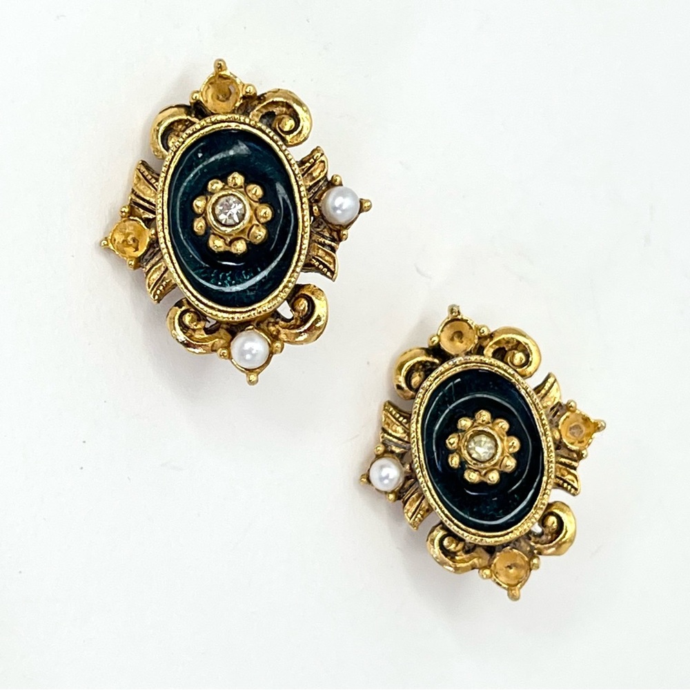 Florenza Vintage Victorian Revival clip on Earrings